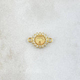 Herraje Corona RX 0.4gr / 1.3cm / Circones Blancos Oro Amarillo 18K