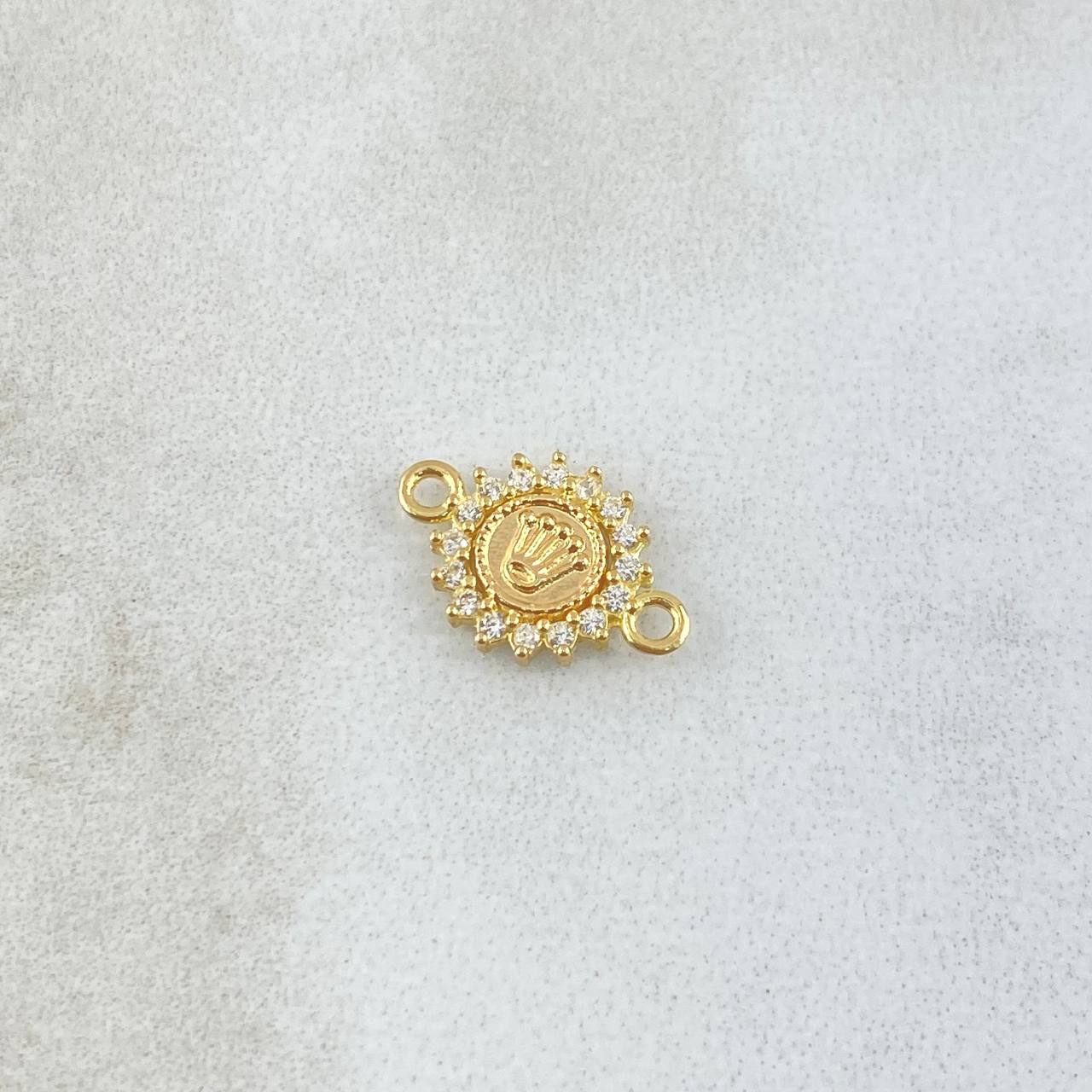 Herraje Corona RX 0.4gr / 1.3cm / Circones Blancos Oro Amarillo 18K