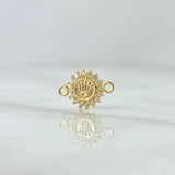 Herraje Corona RX 0.4gr / 1.3cm / Circones Blancos Oro Amarillo 18K