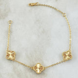 Pulso Aro Seguido Trébol VCyA Gradual 5.5gr / 15.5cm-19cm / Diamantado Punteado Oro Amarillo Nac.Esp. 18K *