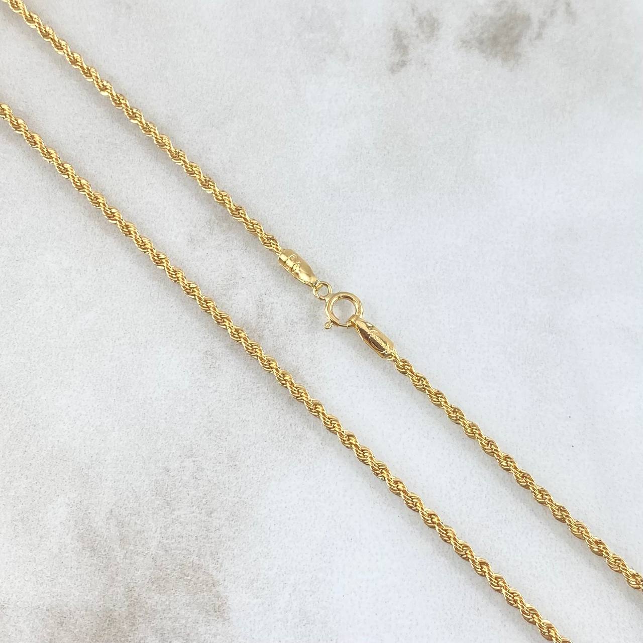 Set Cadena Lazo 1.8gr / 50cm / 1.7mm + Dije Piedra 0.35gr / 1.1cm Circon Blanco 2.15gr Oro Amarillo 18K (Oferta)