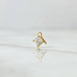 Dije Dije Piedra 0.35gr / 1.1cm / Circon Blanco Oro Amarillo 18K