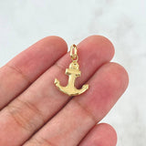 Dije Ancla 0.7gr / 2.4cm / Lisa Oro Amarillo 18K