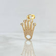 Dije Corona Silueta 3.75gr / 3cm / Circones Blanco Oro Amarillo 18K