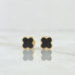 Topos Trébol 0.65gr / 6mm Resina Negra Oro Amarillo 18K *