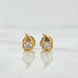 Topos Gota De Fuego 0.8gr / 7mm Circon Blanco Oro Amarillo 18K ©