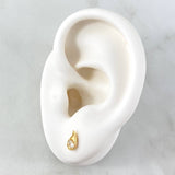 Topos Gota De Fuego 0.8gr / 7mm Circon Blanco Oro Amarillo 18K ©