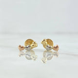 Topos Trio Corazones 0.5gr / 9mm Lisos Tres Oros 18K *