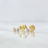 Topos Trio Corazones 0.5gr / 9mm Lisos Tres Oros 18K *
