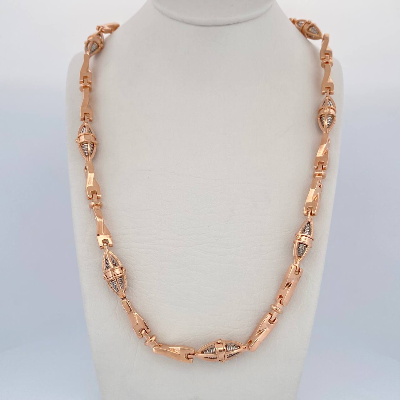 Cadena Dubai 104.1gr / 69.8cm / 8.2mm Dos Oros Blanco Rosa 18K $