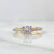 Anillo Solitario Doble Linea 2.5gr / T 7 / Circones Blancos Dos Oros Amarillo Blanco 18K