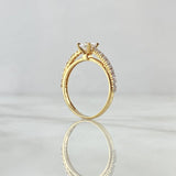 Anillo Solitario Doble Linea 2.5gr / T 7 / Circones Blancos Dos Oros Amarillo Blanco 18K