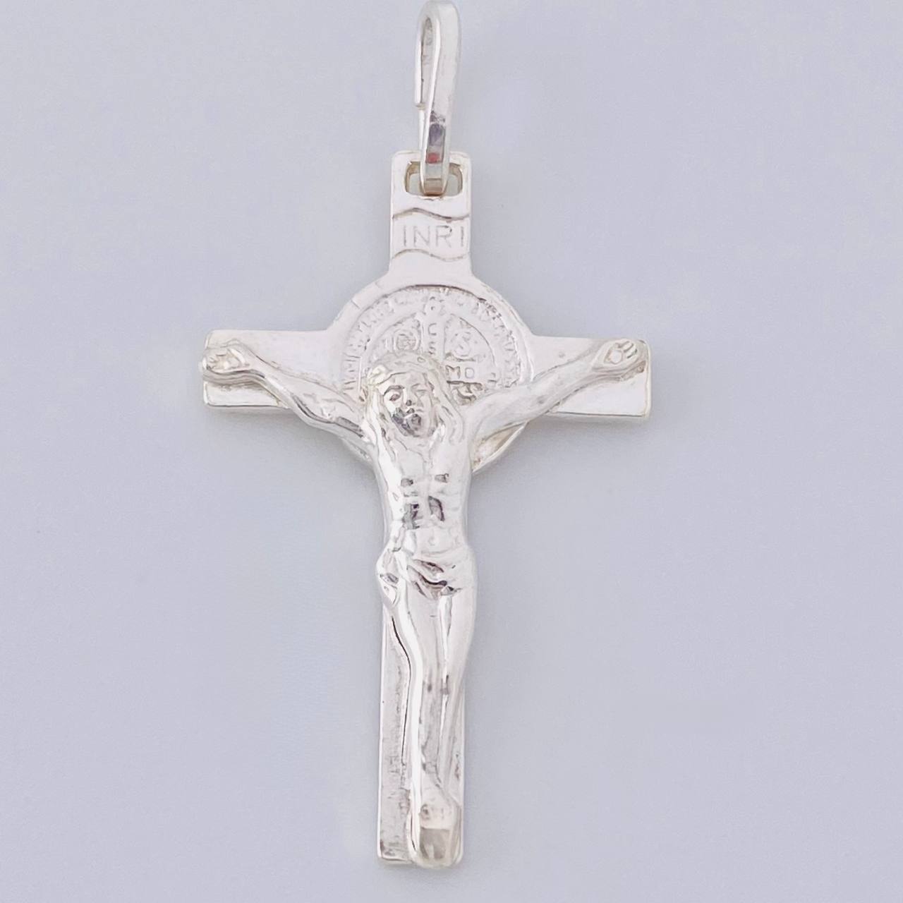 Dije Cruz Cristo San Benito 2.05 g / 3.4 cm Plata 925