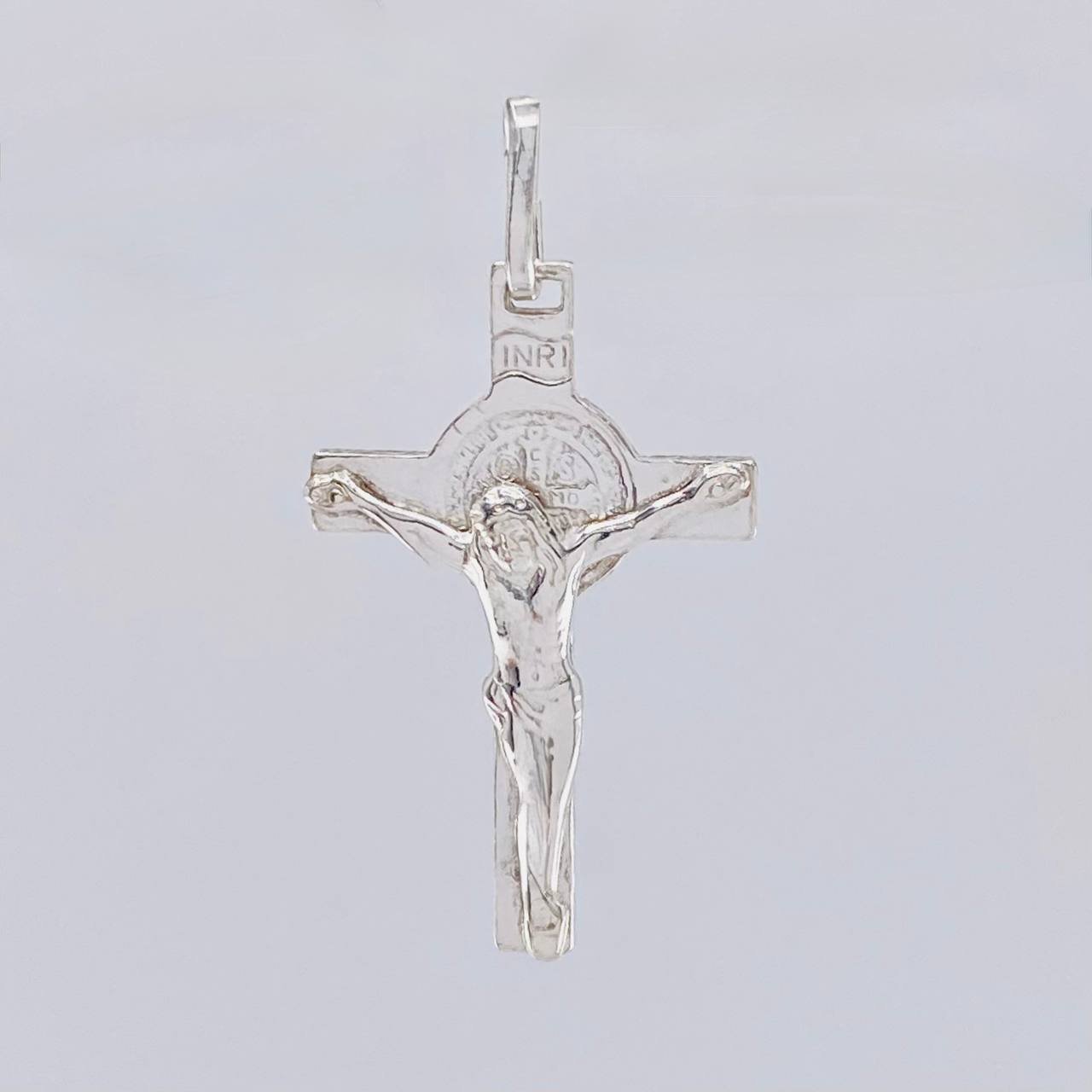 Dije Cruz Cristo San Benito 2.05 g / 3.4 cm Plata 925