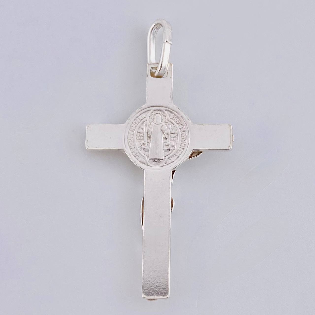 Dije Cruz Cristo San Benito 2.05 g / 3.4 cm Plata 925