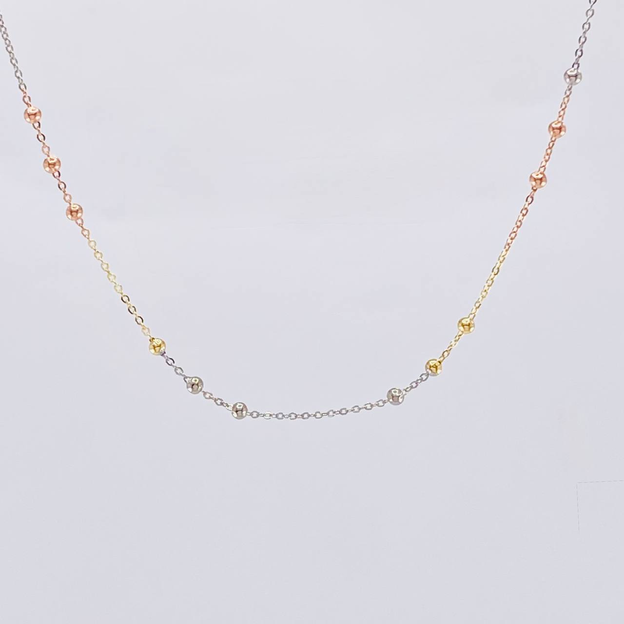Cadena Aro Seguido Bolas 1.7 g / 44.5 cm / 1.8 mm Tres Oros 18K