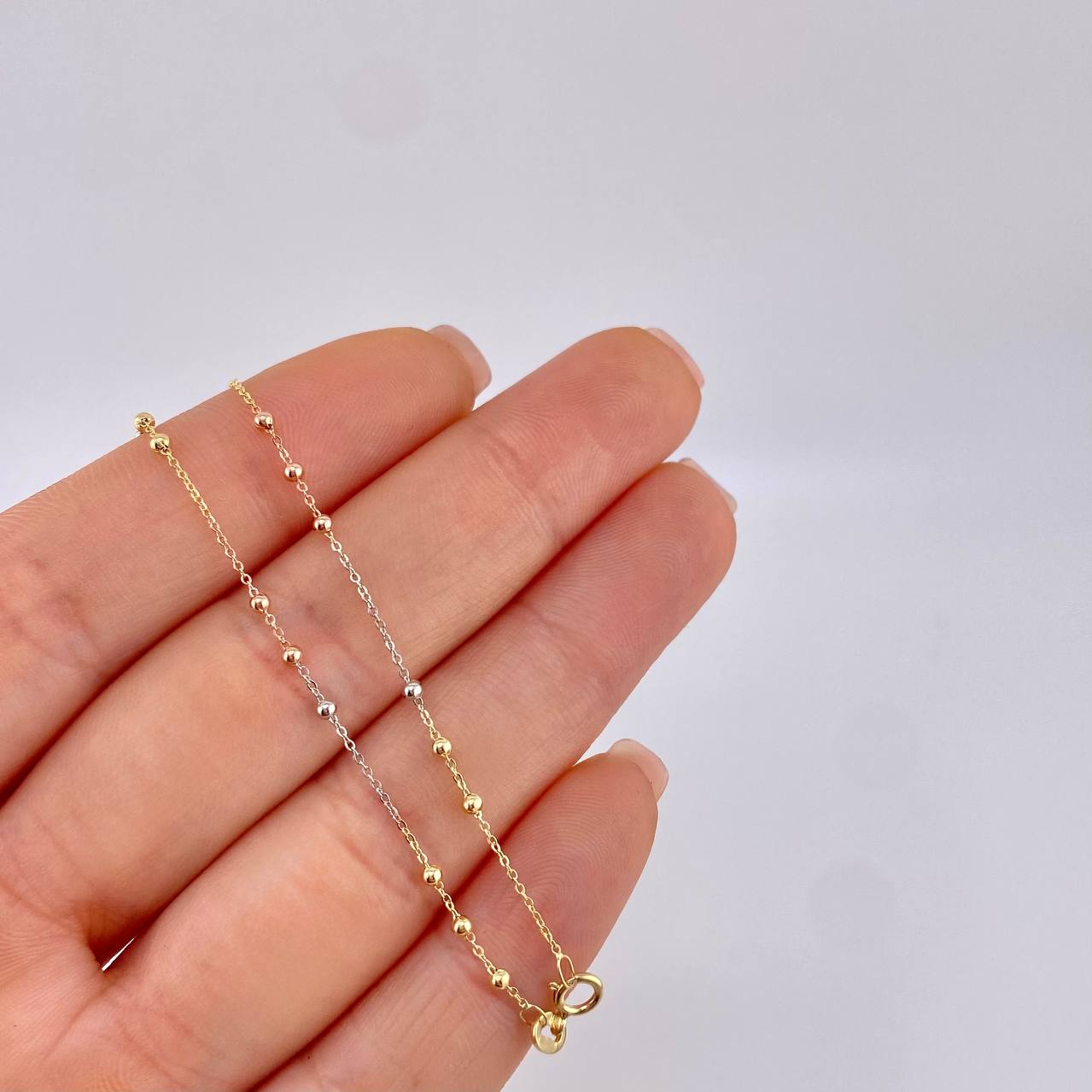 Cadena Aro Seguido Bolas 1.7 g / 44.5 cm / 1.8 mm Tres Oros 18K
