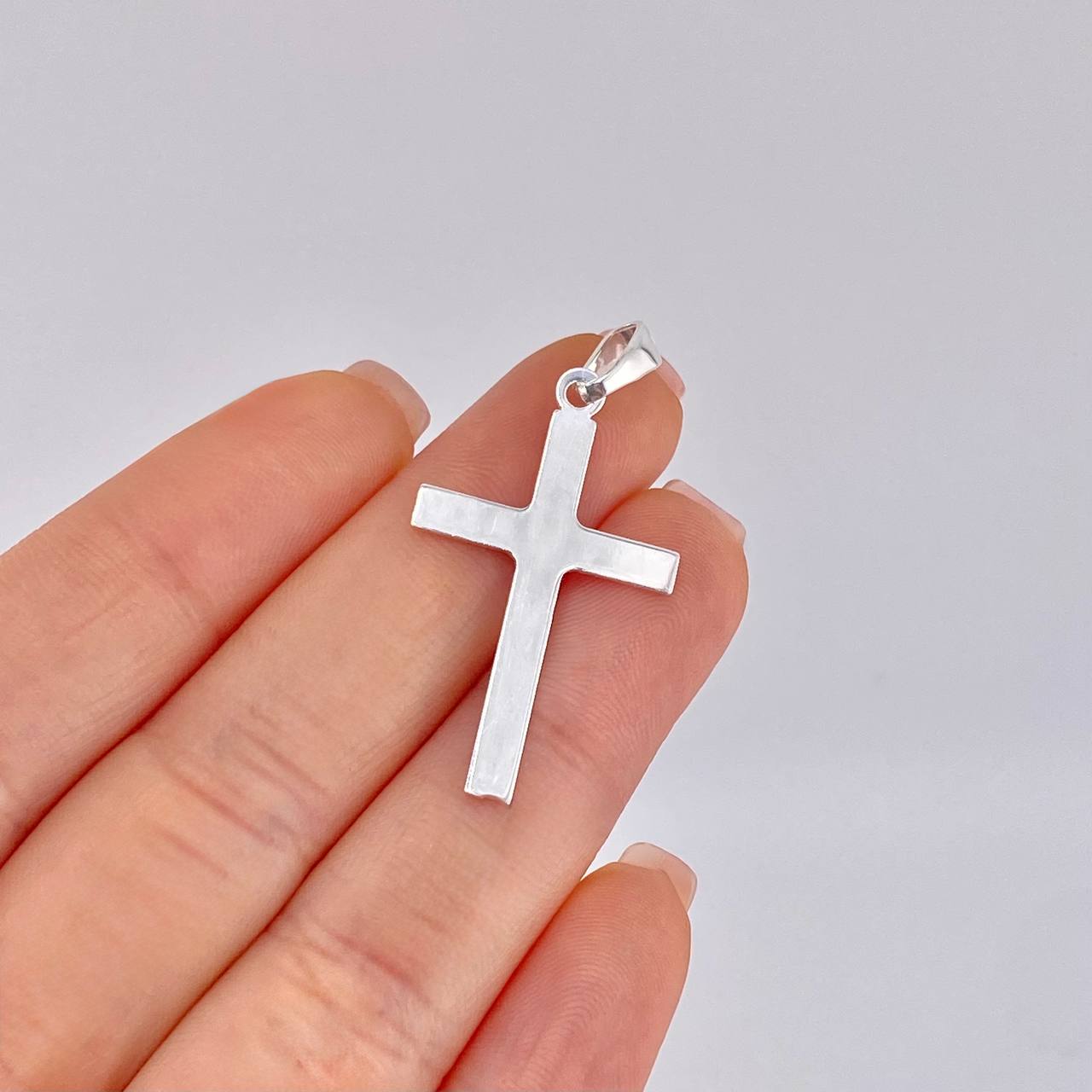 Dije Cruz Lisa 1.6 g / 4 cm Plata 925