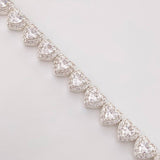 Pulso Corazones Seguidos 17.25g / 18.5cm / 7.1mm Plata 925