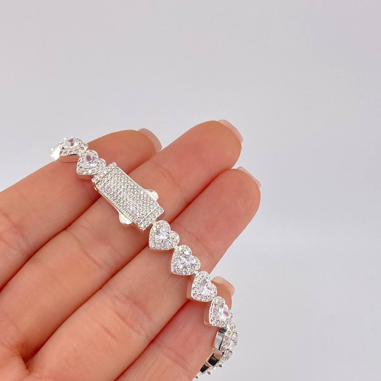 Pulso Corazones 17 g / 18.5 cm / 7.1 mm Plata 925