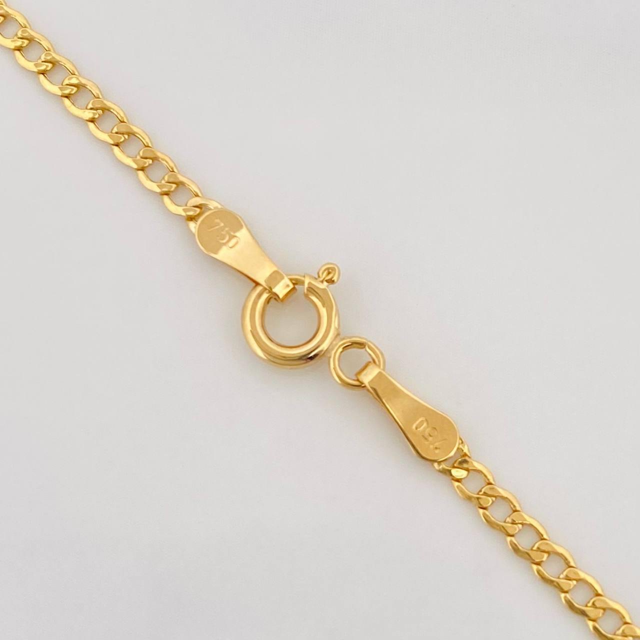 Cadena Cubana 2.4g / 60cm / 2mm Oro Amarillo 18K