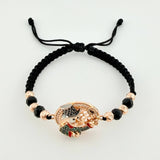 Pulsera Tejida Pato Millonario Oro Rosa 18K