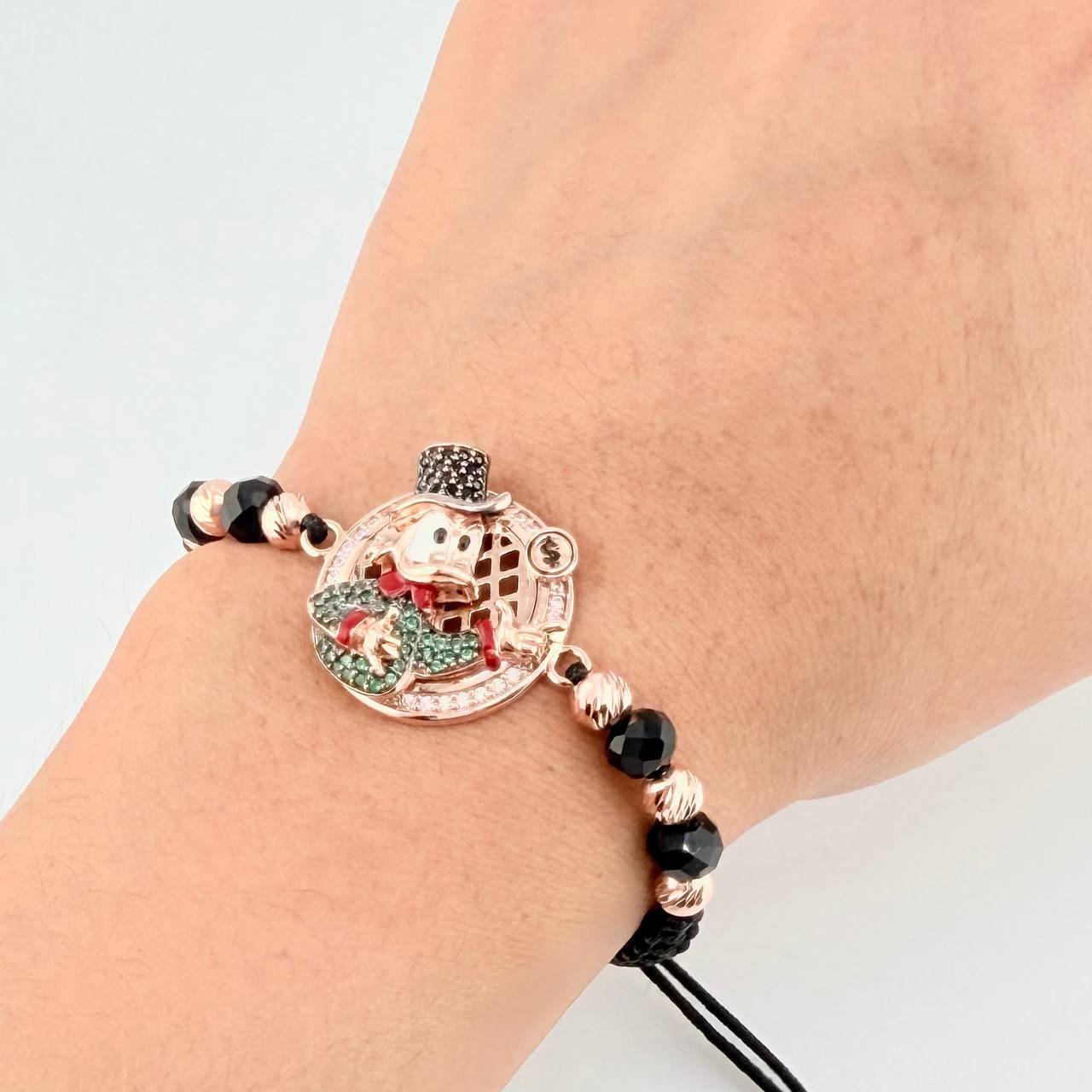 Pulsera Tejida Pato Millonario Oro Rosa 18K