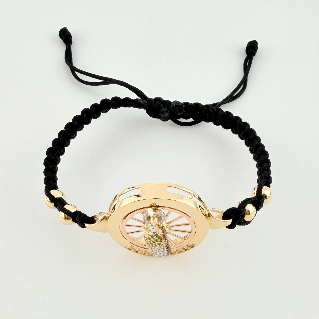 Pulsera Tejida San Judas Tadeo Tres Oros 18K