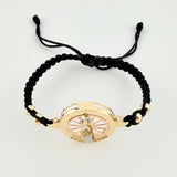 Pulsera Tejida San Judas Tadeo Tres Oros 18K