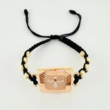 Pulsera Tejida Símbolo de Amor Tres Oros 18K
