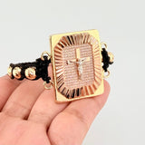 Pulsera Tejida Símbolo de Amor Tres Oros 18K