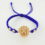 Pulsera Tejida Virgen Guadalupe Oro Amarillo 18K