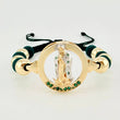 Pulsera Tejida Virgen Guadalupe Dos Oros Amarillo Blanco 18K