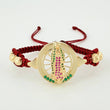 Pulsera Tejida Virgen de Guadalupe Oro Amarillo 18K