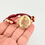 Pulsera Tejida Virgen de Guadalupe Oro Amarillo 18K