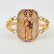 Pulsera Tejida San Judas Tres Oros 18K