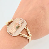 Pulsera Tejida San Judas Tres Oros 18K