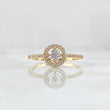 Anillo Halo  2gr / T7 3/4 / Circones Blancos Oro Amarillo 18K