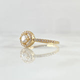 Anillo Halo  2gr / T7 3/4 / Circones Blancos Oro Amarillo 18K
