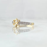 Anillo Estrella De David 1.5gr / T7 1/4 / Circones Blancos Dos Oros Amarillo Blanco 18K