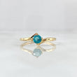 Anillo Solitario 1.2gr / T5 3/4 / Circon Azul Celeste Oro Amarillo 18K