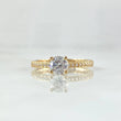 Anillo Solitario Cetro 1.95gr / T6 3/4 / Circones Blancos Oro Amarillo 18K