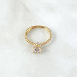 Anillo Solitario Cetro 1.95gr / T6 3/4 / Circones Blancos Oro Amarillo 18K