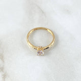 Anillo Solitario Cetro 1.8gr / T7 / Circon Blanco Oro Amarillo 18K