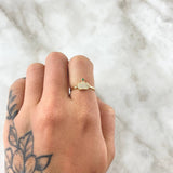 Anillo Corona 1.35gr / T5 / Circones Blancos Verdes Oro Amarillo 18K