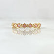 Anillo Rombos Intercalados 2.25gr / T8 / Circones Rosados Oro Amarillo 18K