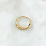 Anillo Rombos Intercalados 2.25gr / T8 / Circones Rosados Oro Amarillo 18K
