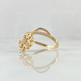 Anillo Flor Fugaz 2.95gr / T7 1/2 / Circones Blancos Rosados Oro Amarillo 18K