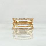 Anillo Garras Abrazadas 3gr / T7 3/4 / Circones Blancos Oro Amarillo 18K