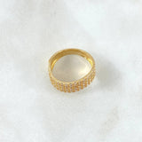 Anillo Churumbela Curva 3.75gr / T6 1/2 / Circones Blancos Oro Amarillo 18K